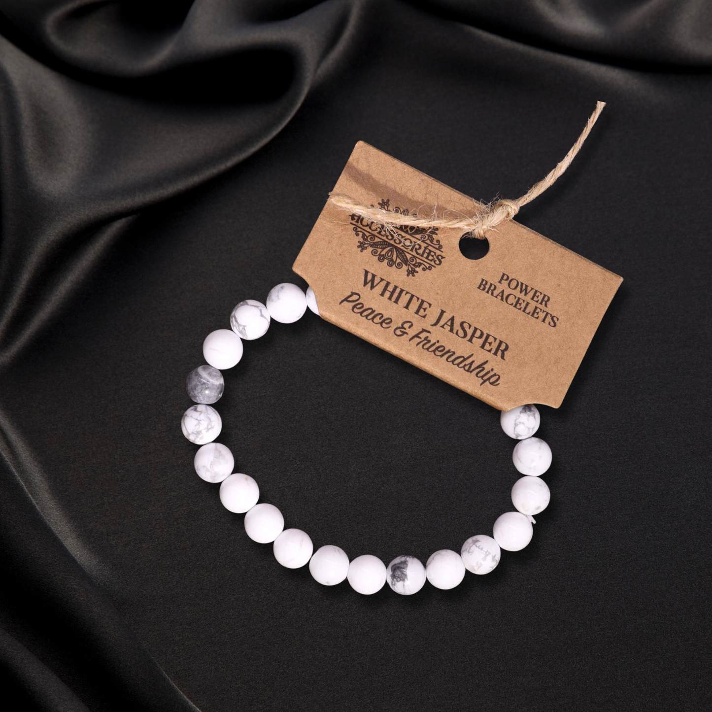 White Jasper Power Bracelet for Emotional Balance & Calmness