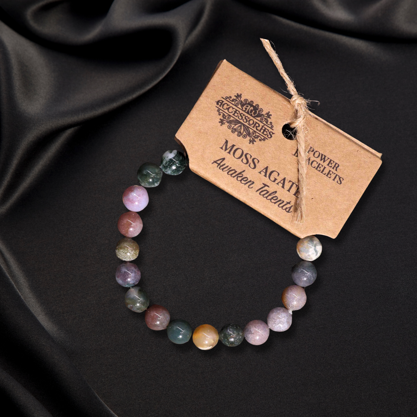 Moss Agate Power Bracelet for Wealth & Prosperity
