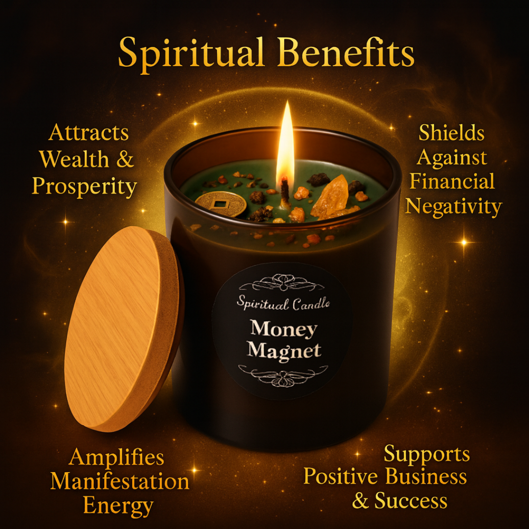 Money Magnet Spiritual Candle – A Sacred Tool for Wealth, Success, and Financial Abundance