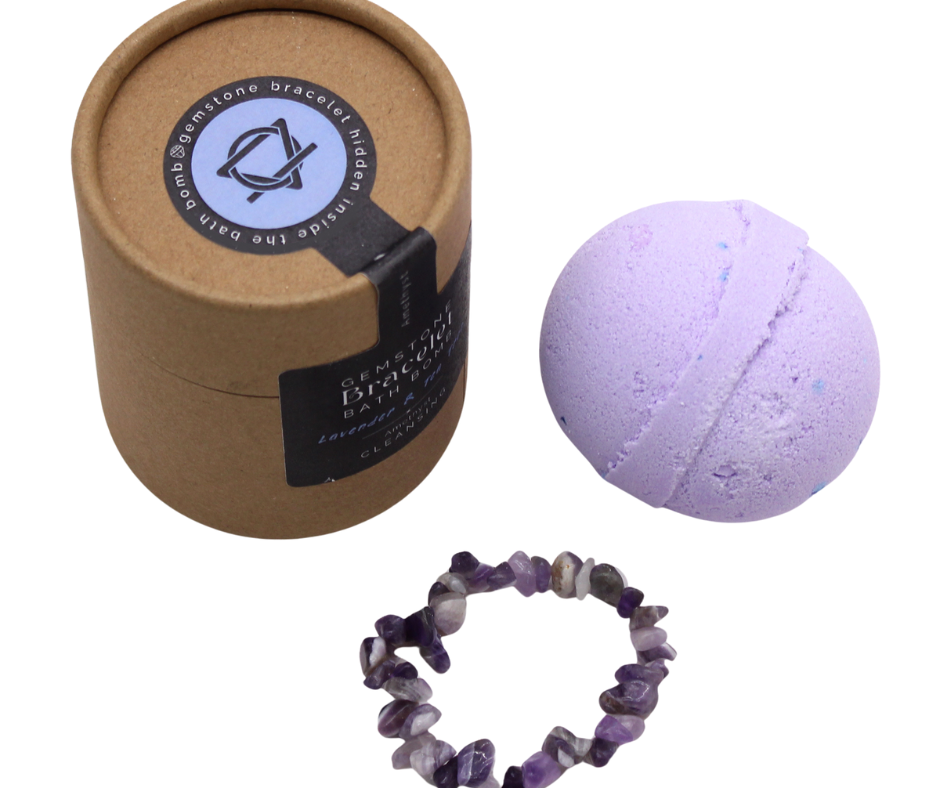 Amethyst Gemstone Bracelet Bath Bomb - Lavender & Tea Tree