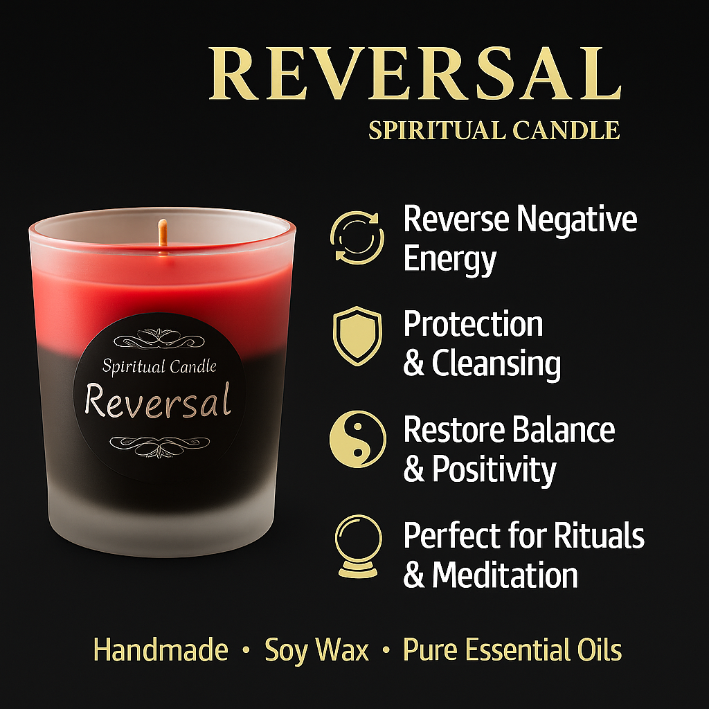 Reversal Spiritual Candle – A Sacred Tool for Banishing Negativity and Restoring Balance
