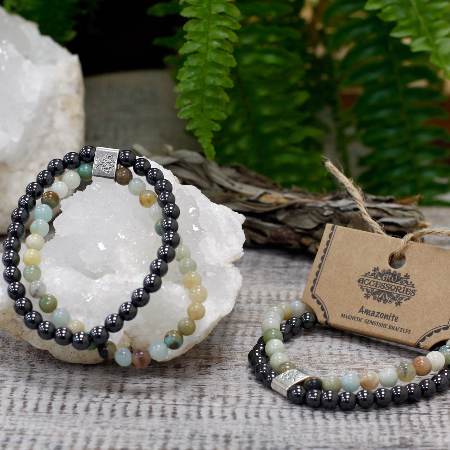 Amazonite Healing Bracelet - Magnetic Gemstone Bracelet