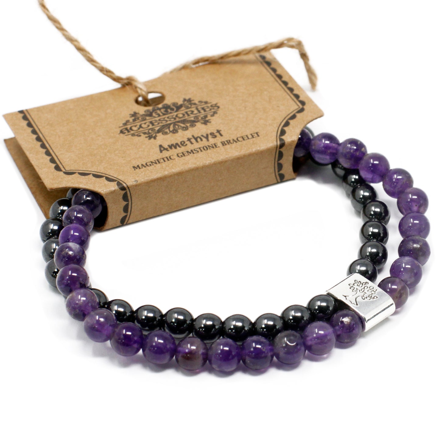 Amethyst Healing Bracelet - Magnetic Gemstone Bracelet