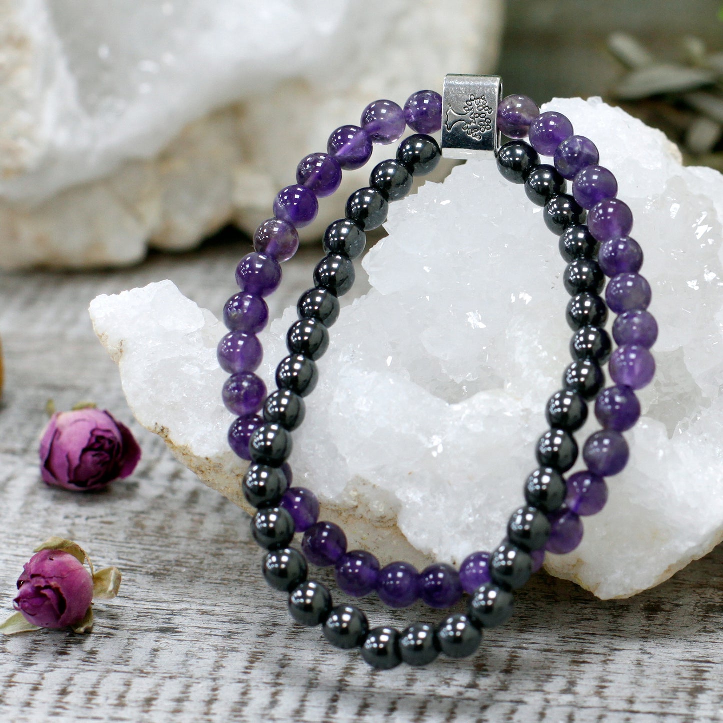 Amethyst Healing Bracelet - Magnetic Gemstone Bracelet