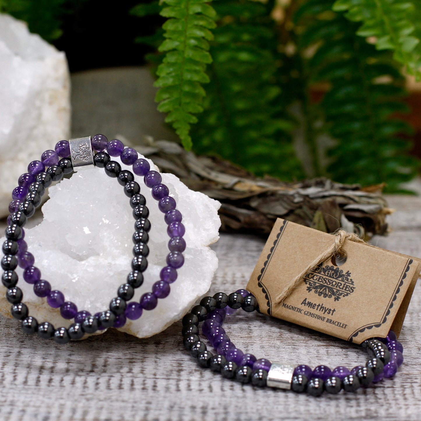 Amethyst Healing Bracelet - Magnetic Gemstone Bracelet