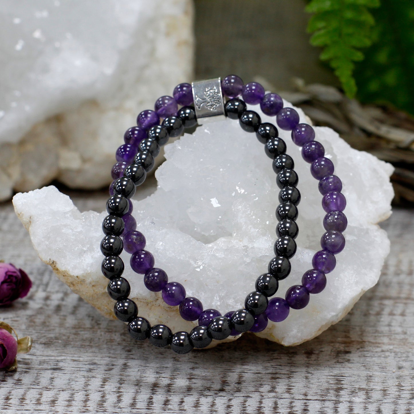 Amethyst Healing Bracelet - Magnetic Gemstone Bracelet
