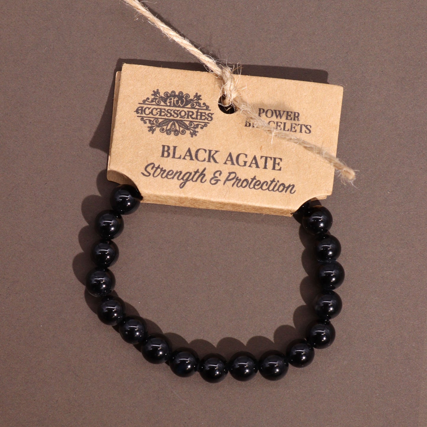 Black Agate Power Bracelet for Protection & Courage