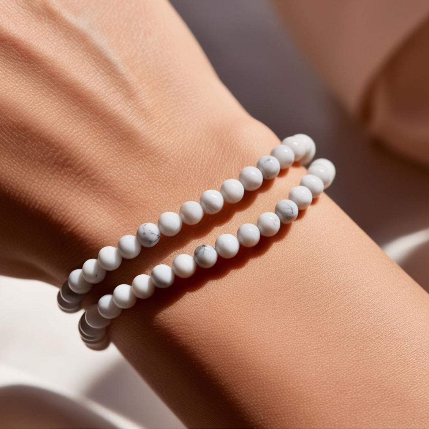 White Jasper Power Bracelet for Emotional Balance & Calmness