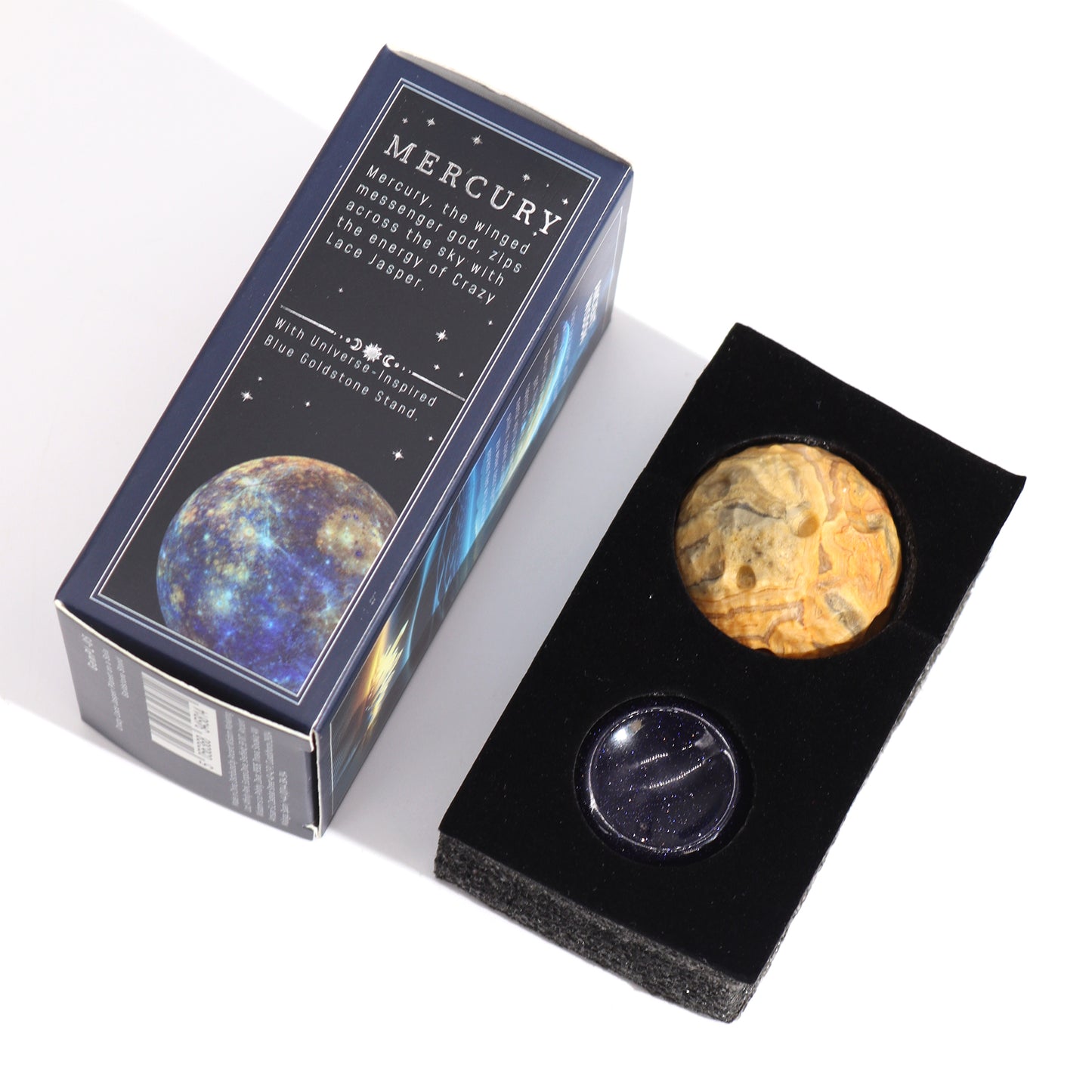 MERCURY - Crazy Lace Jasper Gemstone Planet