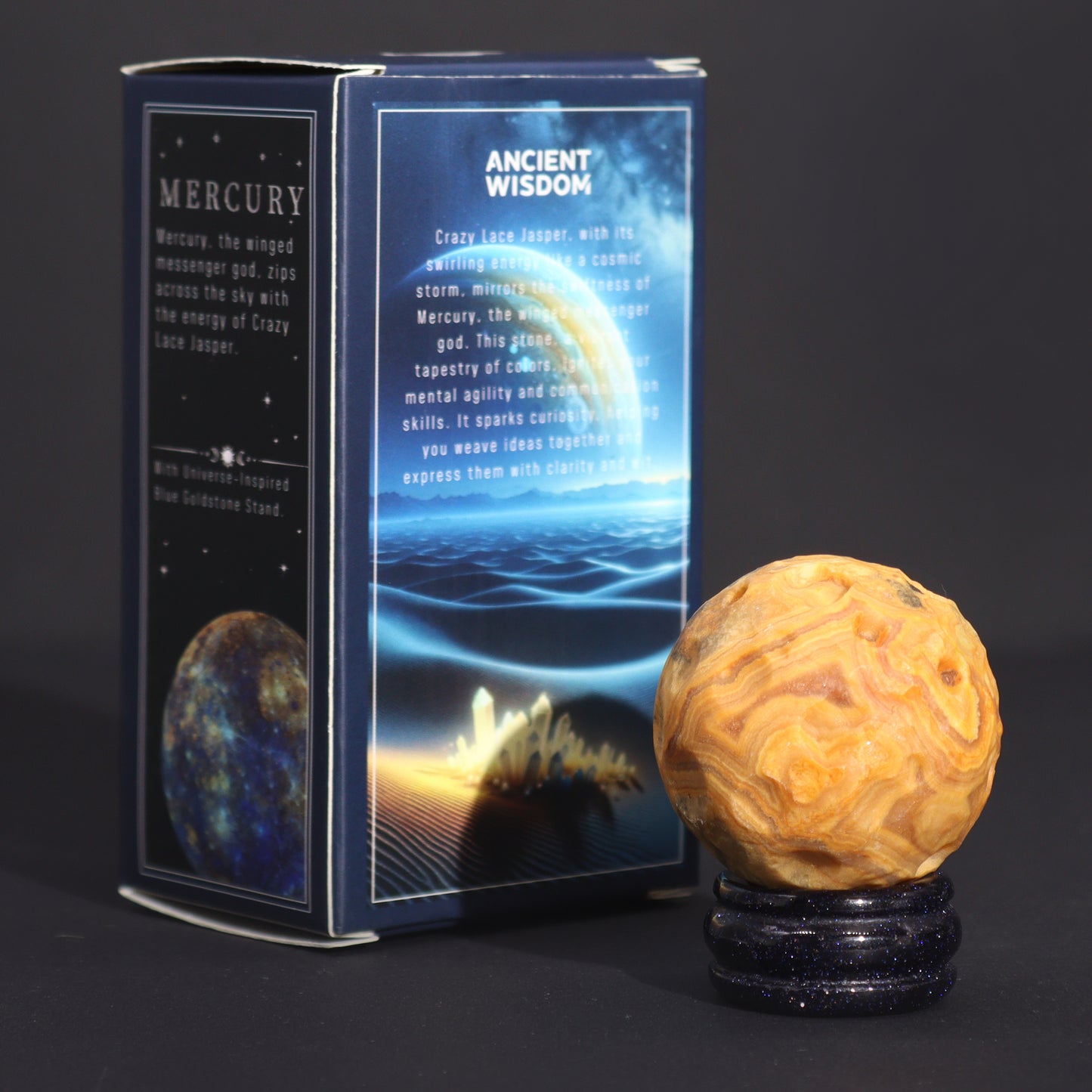 MERCURY - Crazy Lace Jasper Gemstone Planet