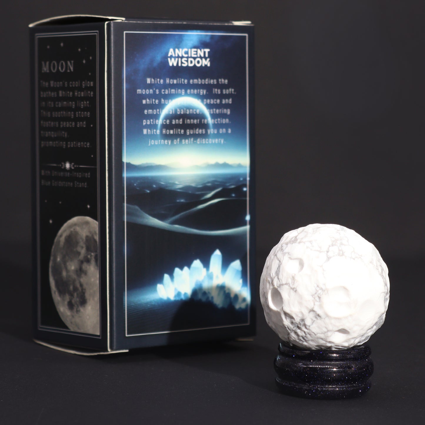 MOON - White Howlite Gemstone Planet