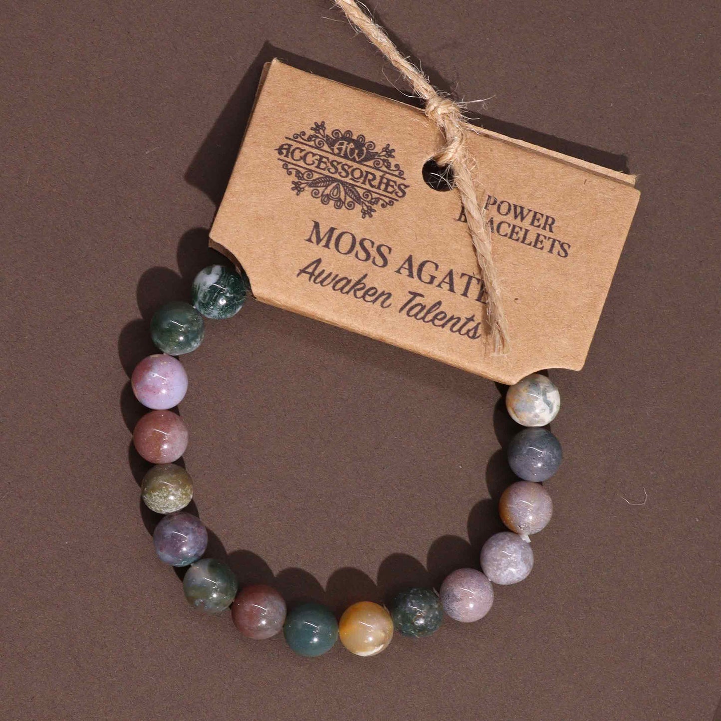 Moss Agate Power Bracelet for Wealth & Prosperity