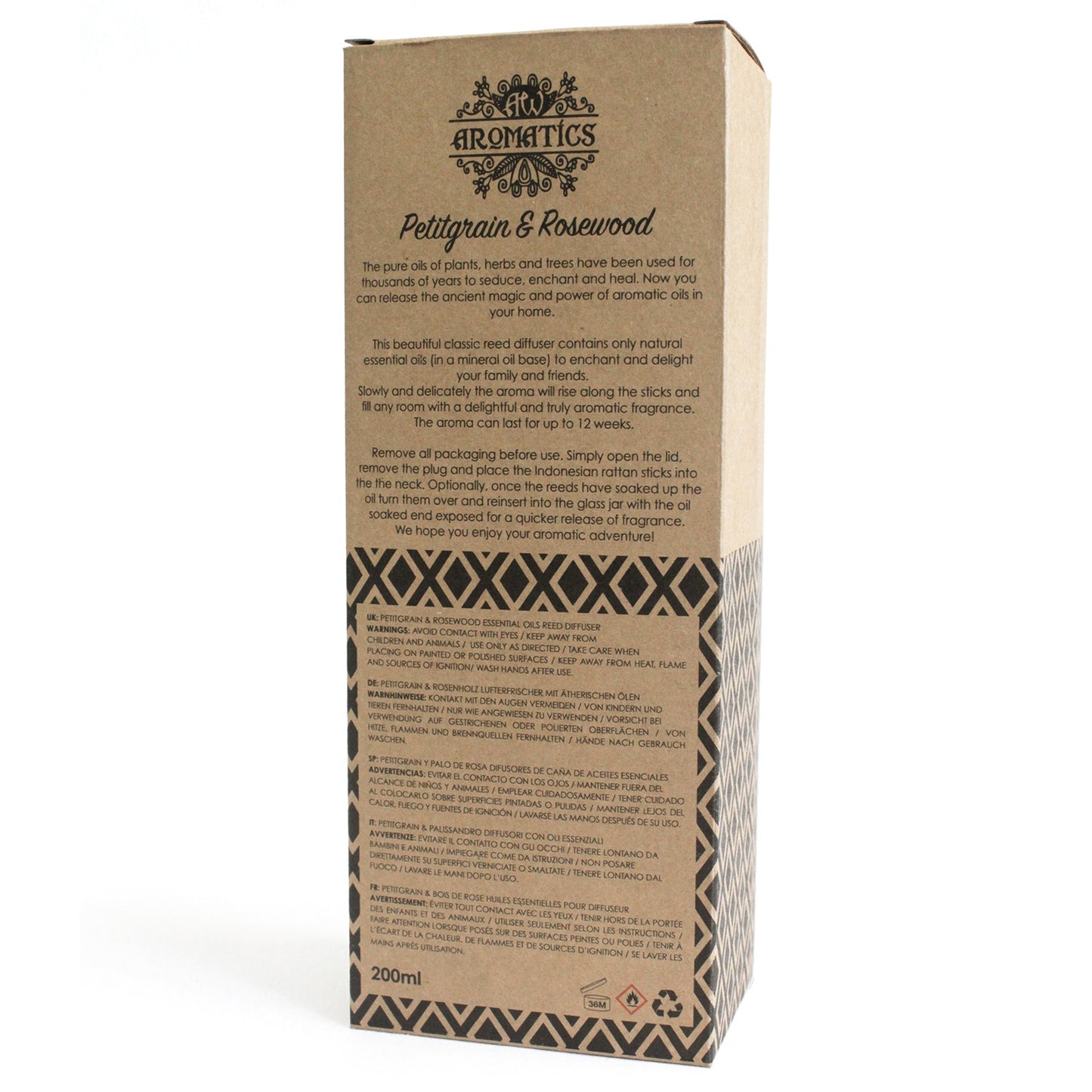 Petitgrain & Rosewood Essential Oil Reed Diffuser