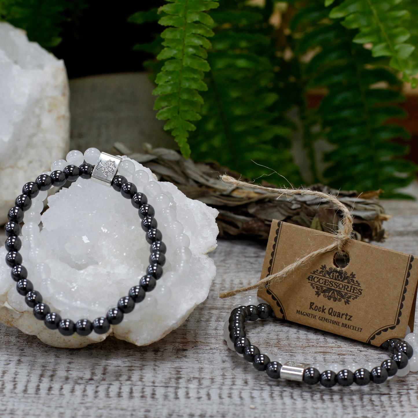 Clear Quartz Healing Bracelet - Magnetic Gemstone Bracelet