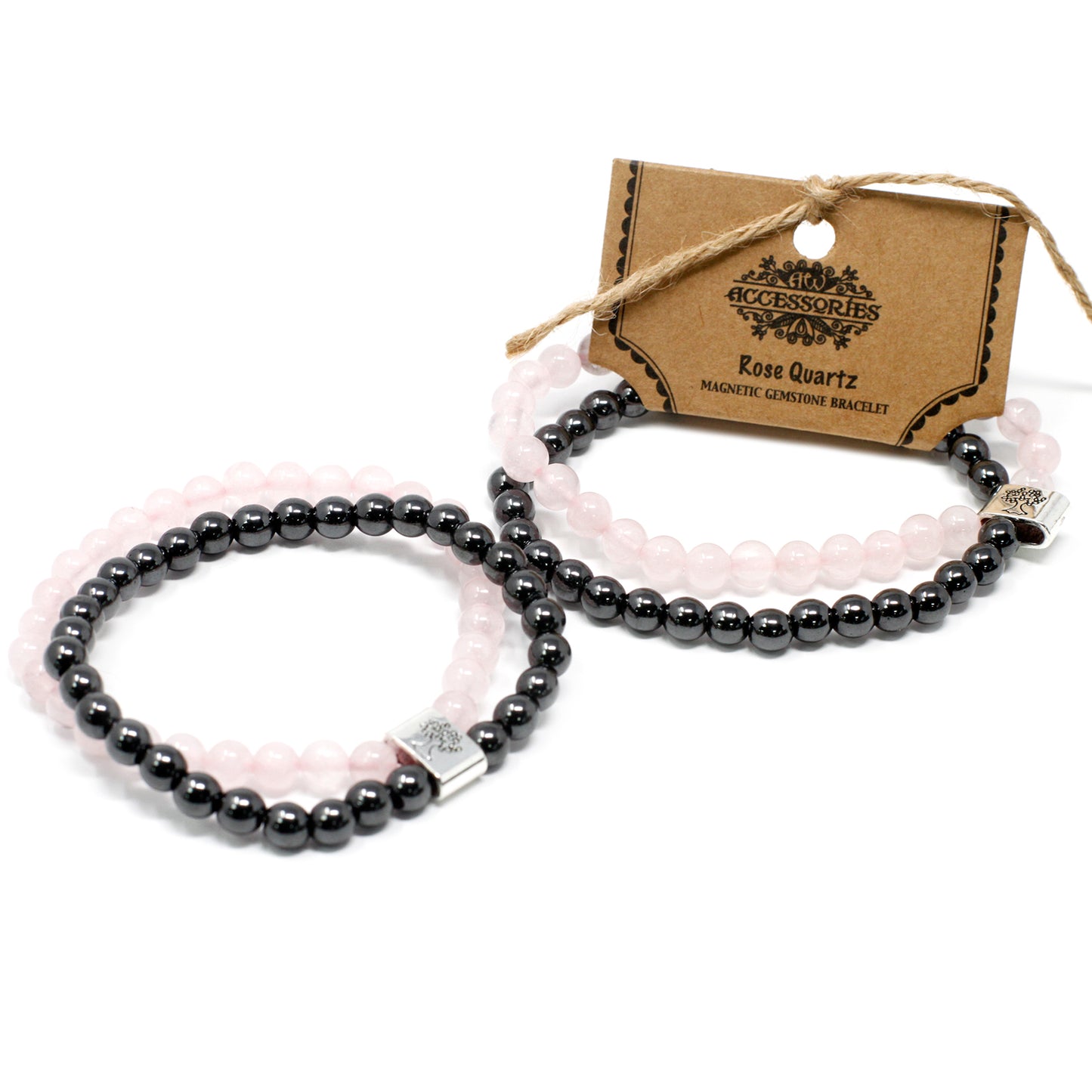 Rose Quartz Healing Bracelet - Magnetic Gemstone Bracelet