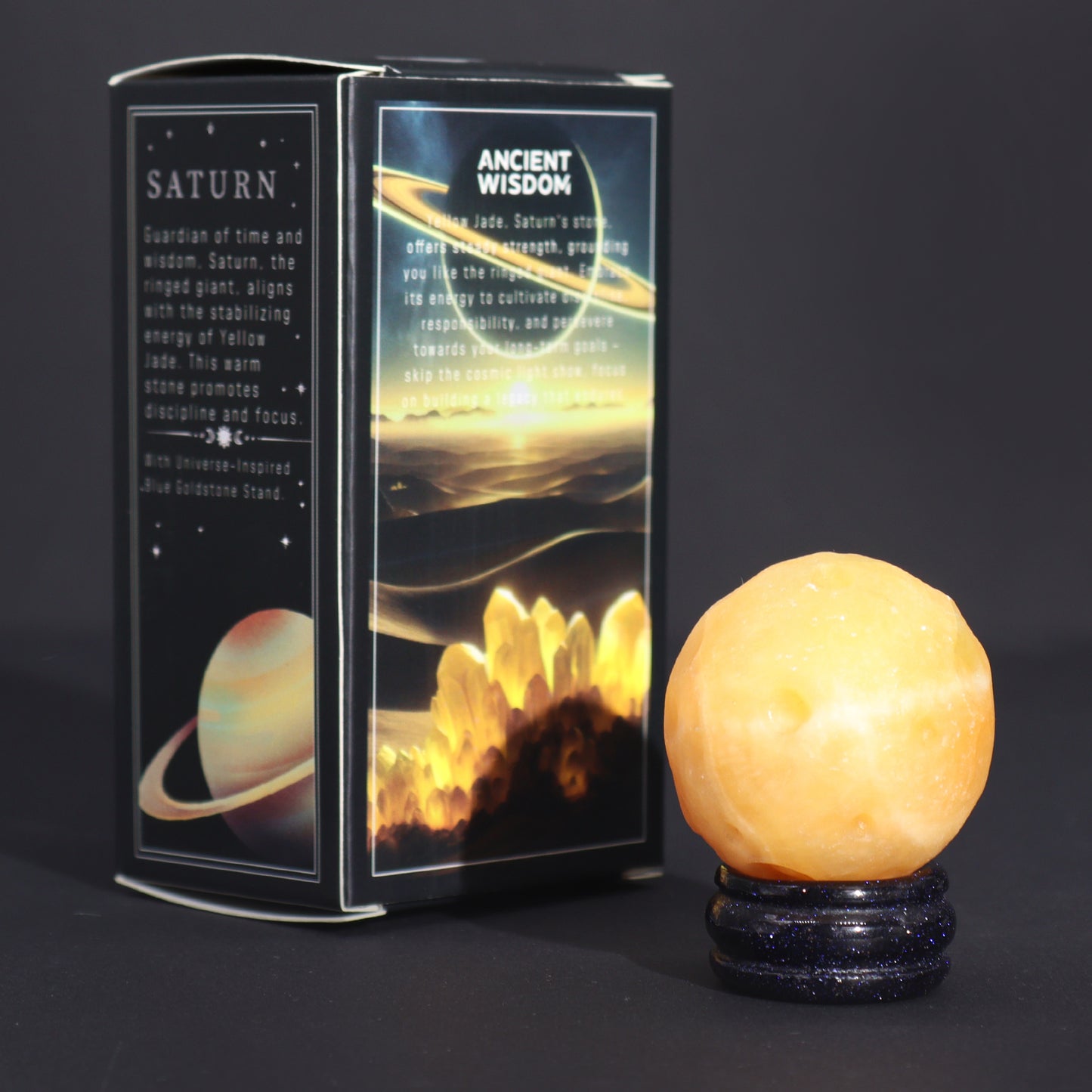 SATURN - Yellow Jade Gemstone Planet