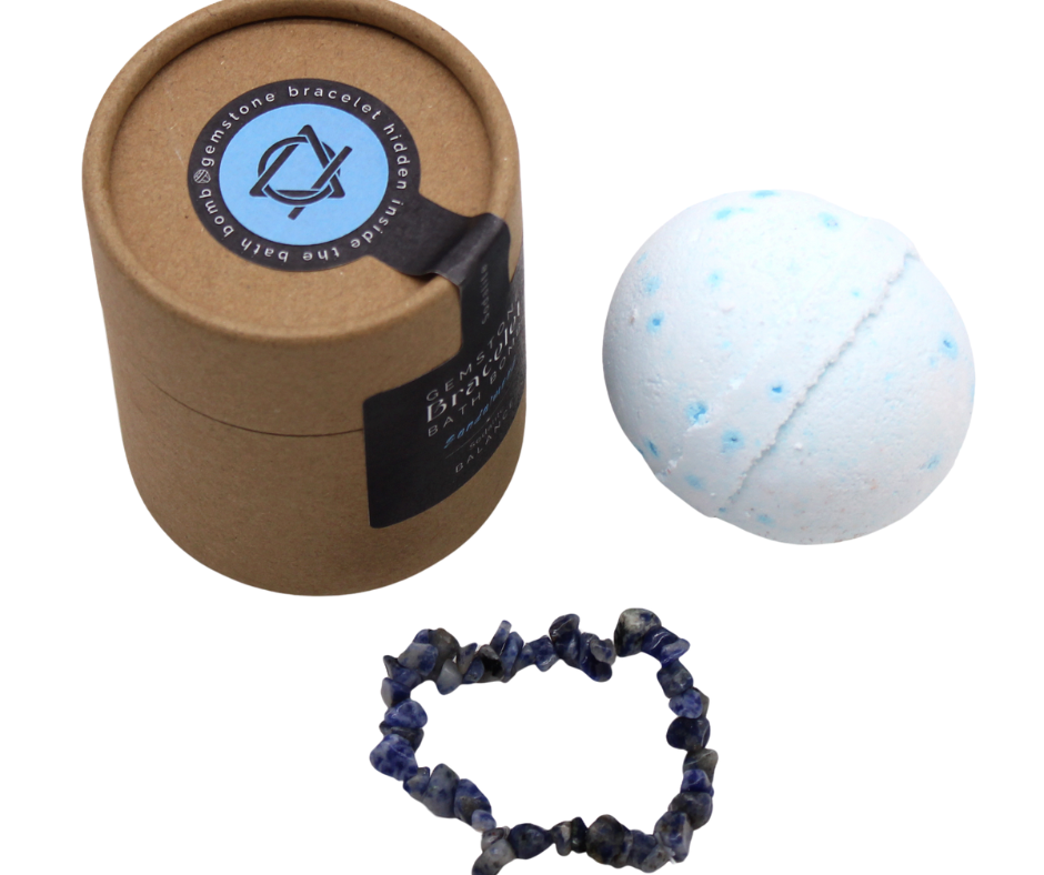 Sodalite Gemstone Bracelet Bath Bomb - Sandalwood