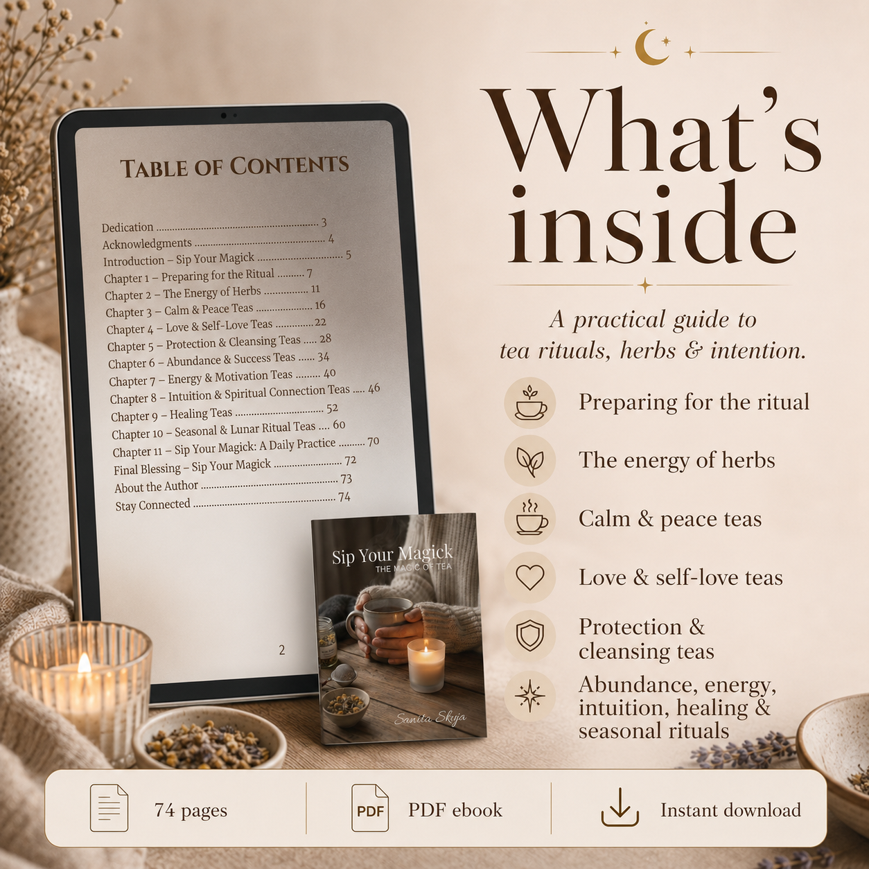 Sip Your Magick: Tea Rituals, Herbal Wisdom & Everyday Spellwork – PDF eBook