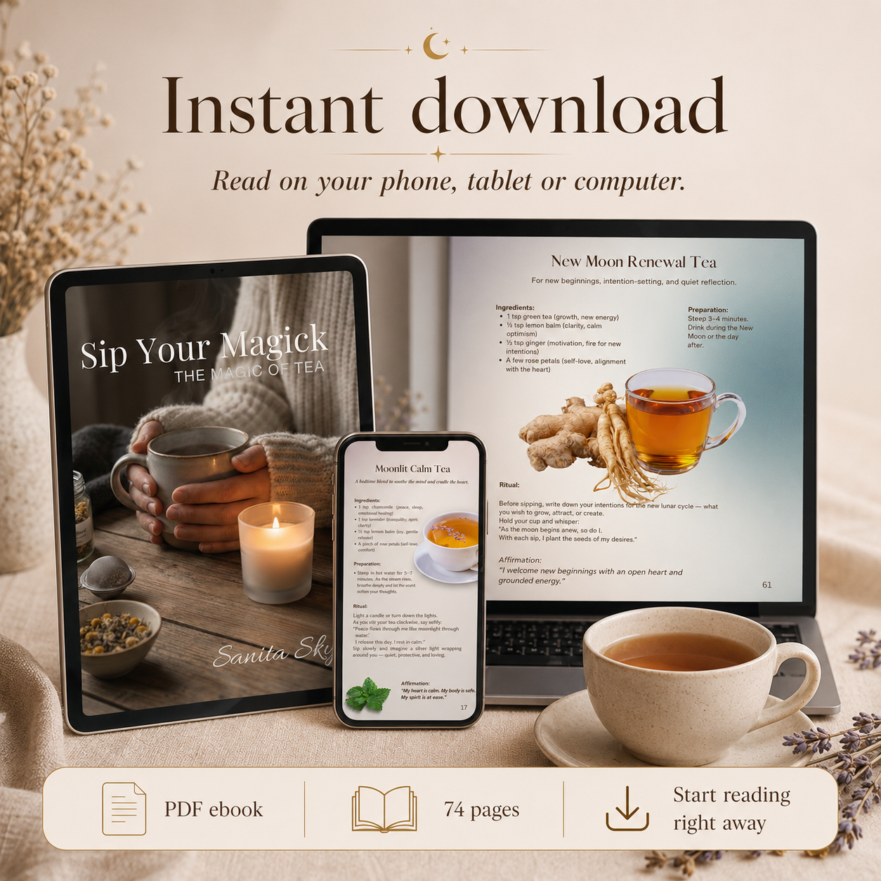 Sip Your Magick: Tea Rituals, Herbal Wisdom & Everyday Spellwork – PDF eBook