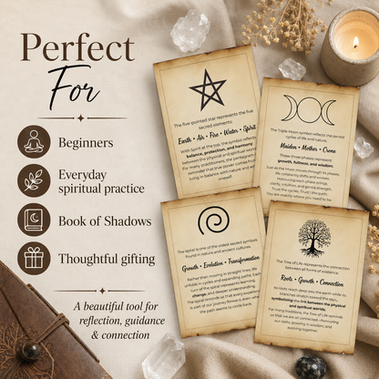 Sacred Symbols Guide – Printable Grimoire Pages & Spiritual Cards