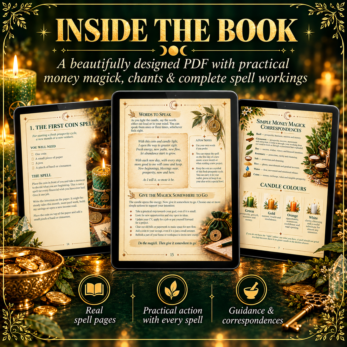 21 Quick Money Spells —  Simple Magick for Money, Opportunity & Prosperity - Digital PDF Ebook