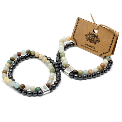 Amazonite Healing Bracelet - Magnetic Gemstone Bracelet