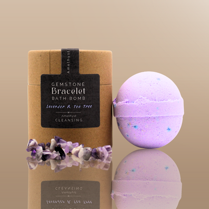 Amethyst Gemstone Bracelet Bath Bomb - Lavender & Tea Tree
