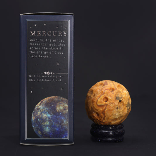 MERCURY - Crazy Lace Jasper Gemstone Planet
