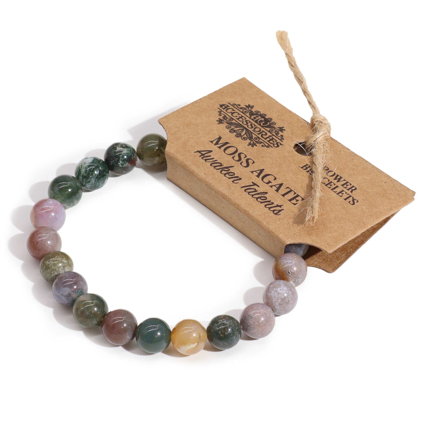 Moss Agate Power Bracelet for Wealth & Prosperity