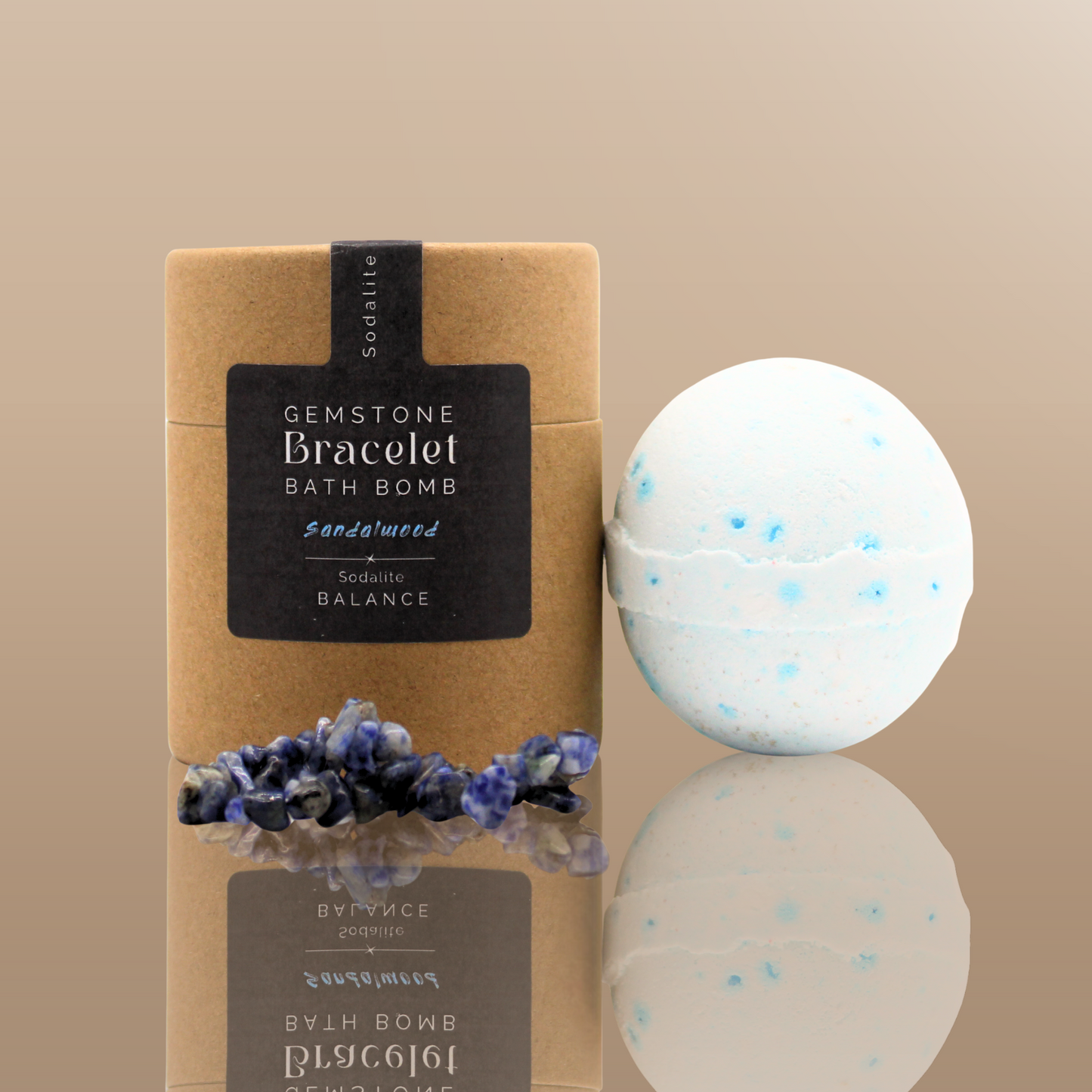 Sodalite Gemstone Bracelet Bath Bomb - Sandalwood