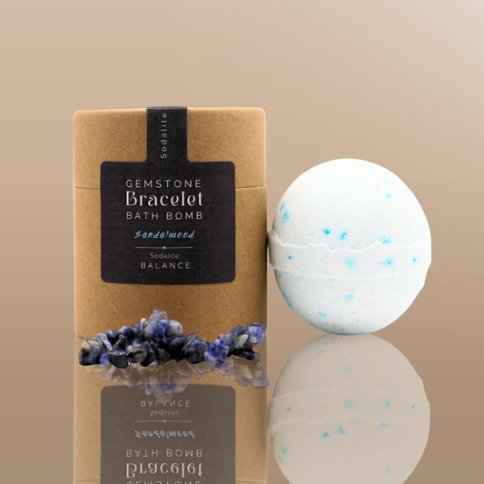 Sodalite Gemstone Bracelet Bath Bomb - Sandalwood